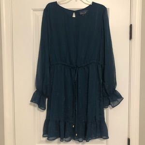 Francesca’s Teal Holiday Dress